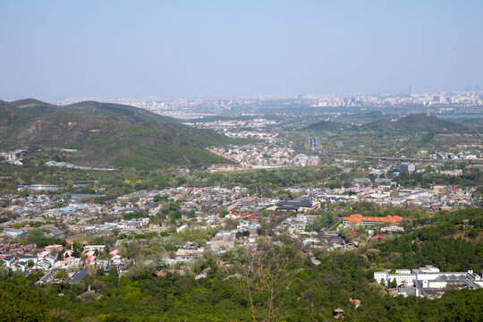 北京香山公园俯拍城市景区
