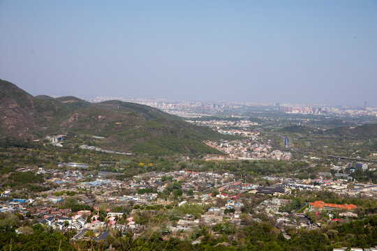 北京香山公园俯拍城市景区