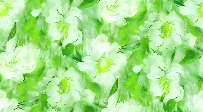 绿底花朵