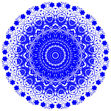 蓝色青花纹样