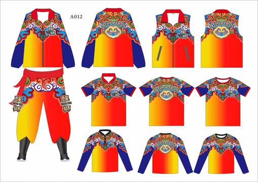 绚丽渐变古典服饰套装
