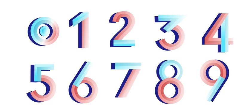 原创立体数字矢量图
