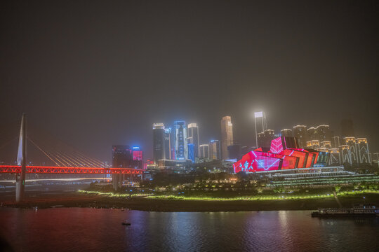 重庆千厮门大桥夜景