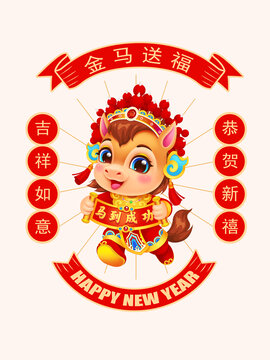 马年静电贴