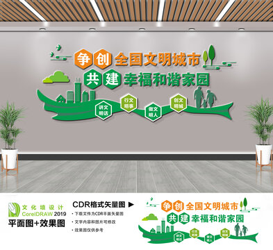 争创全国文明城市文化墙
