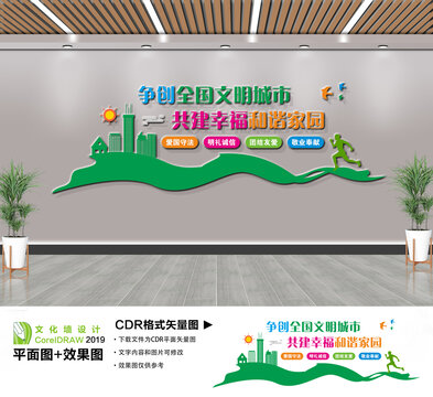 争创全国文明城市文化墙