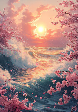 波涛樱花