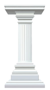 [免抠素材]经典白色建筑柱图像