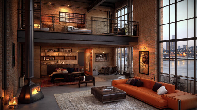 工业风loft公寓室内设计