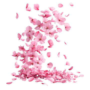 [免抠素材]粉嫩樱花瓣飘落