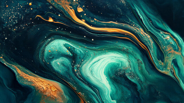 抽象的碧绿金纹理石艺术设计