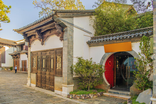 云南民族村一排一层楼古建筑