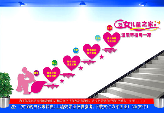 妇女儿童之家楼梯文化墙