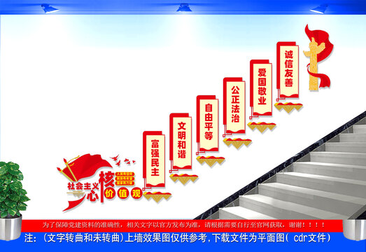 社会主义核心价值观楼道文化墙