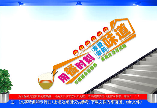 企业餐厅宣传楼梯文化墙