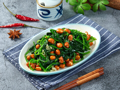 陈醋菠菜花生米