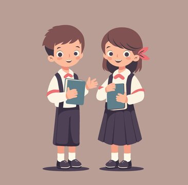 卡通小学生