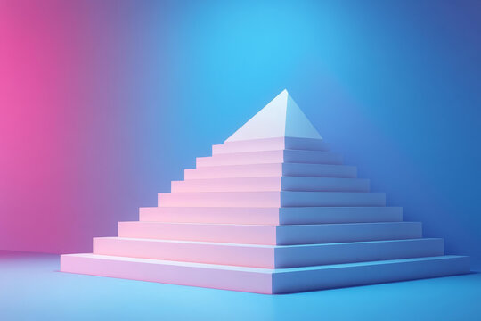 抽象几何阶梯金字塔展示设计