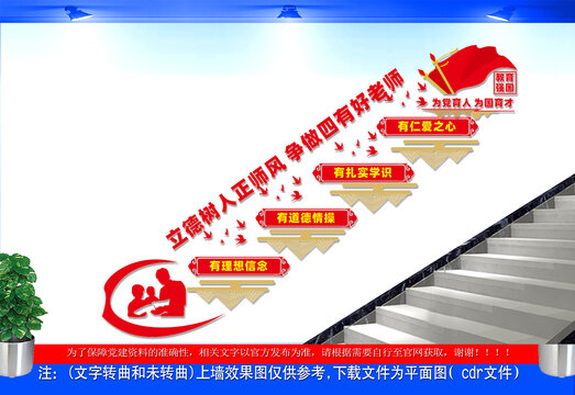四有好老师楼梯文化墙