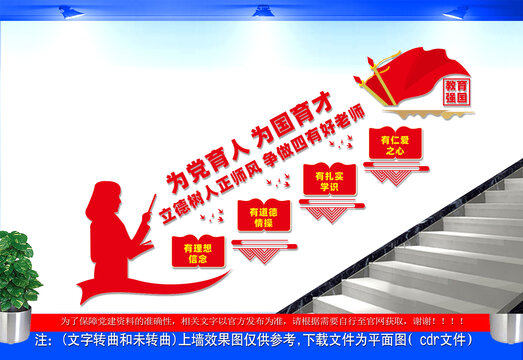 四有好老师楼梯文化墙