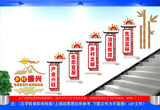 乡村振兴楼梯文化墙