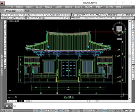 唐风歇山山门殿建筑专业CAD施工图