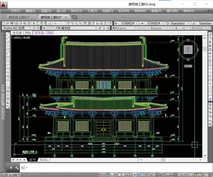 唐风歇山阁楼建筑专业CAD施工图