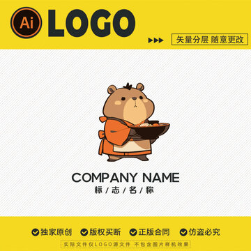 门店招牌LOGO标志卡皮巴拉形象创意设计
