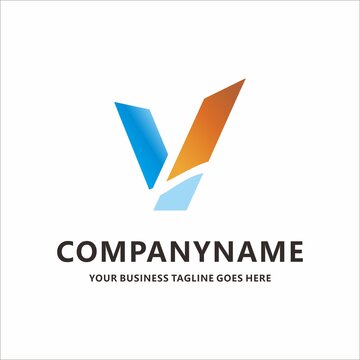 科技LOGO标志字母V商标设计
