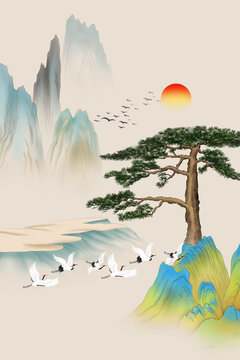 竖幅山水