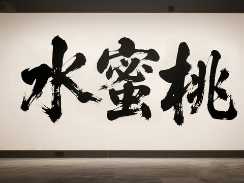 水蜜桃毛笔字