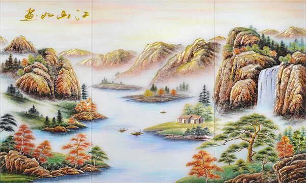 高清远致艺术背景墙装饰画