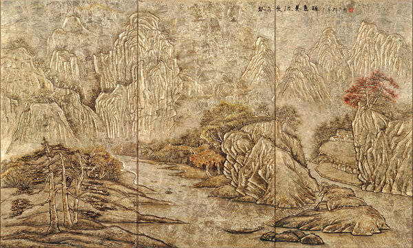 高清纹理抽象艺术画背景墙