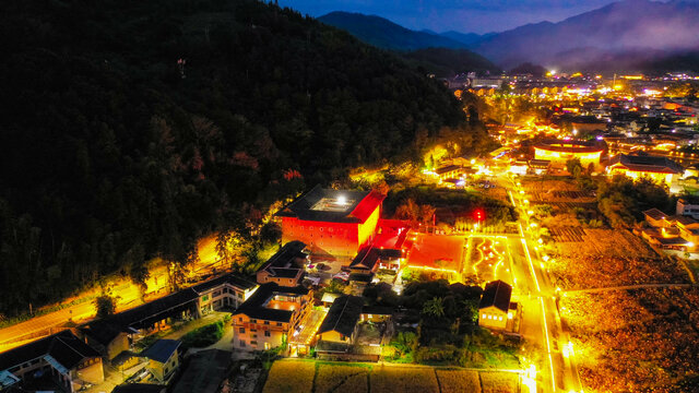 永定土楼福建土楼夜景