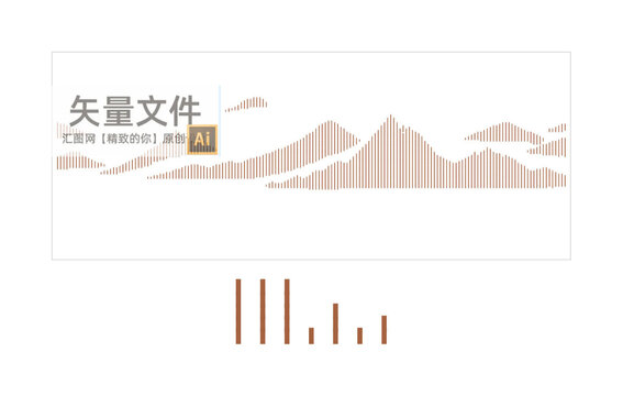 抽象线条山水画