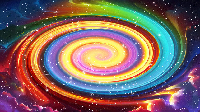 彩色绚丽旋涡星空