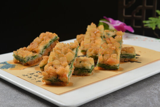 美味香脆的蔬菜炸物美食
