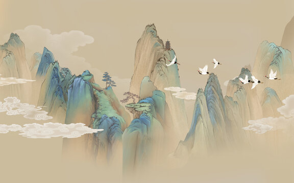 新中式山水画