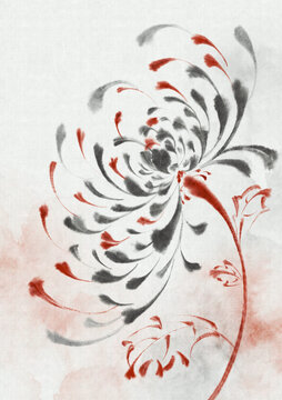 水墨国风菊花