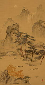 国画山水画