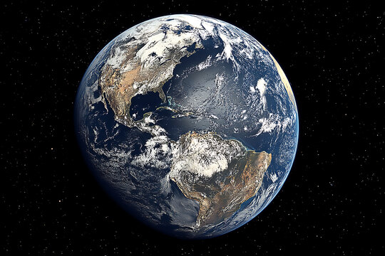 宇宙中的地球卫星图像