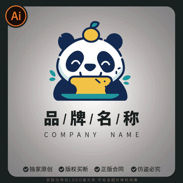 熊猫上网课辅导班教育机构LOGO标志