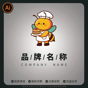 蜂蜜小蜜蜂蛋糕甜品LOGO标志门头招牌
