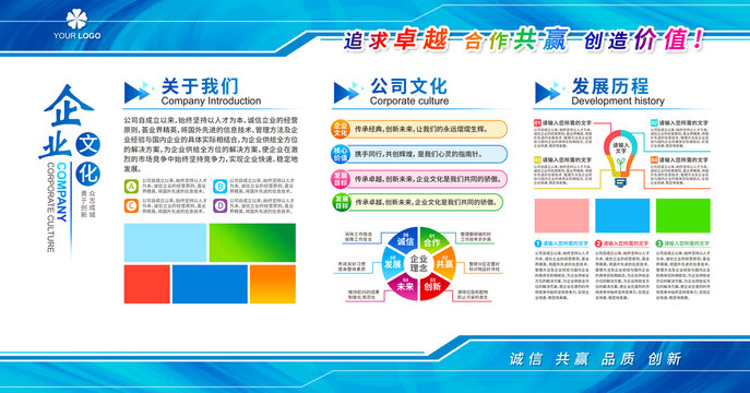 企业公司简介文化墙展板宣传栏
