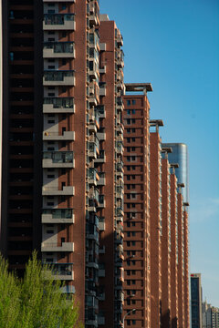 红砖高层住宅建筑群