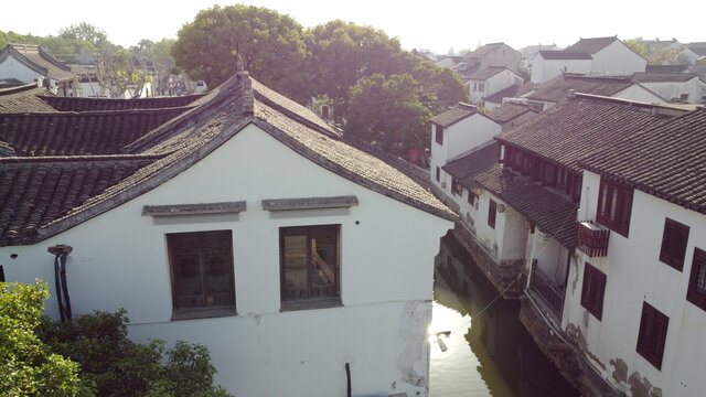 航拍苏州城市风光
