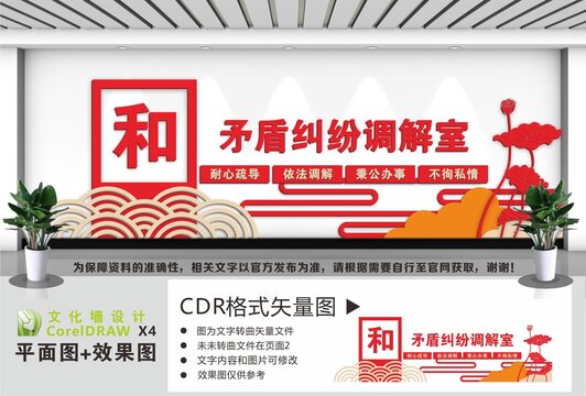 矛盾纠纷调解室文化墙
