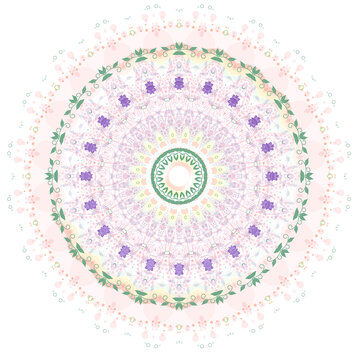 精美花卉曼陀罗图案设计