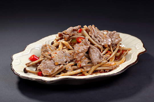 茶树菇炒牛肉