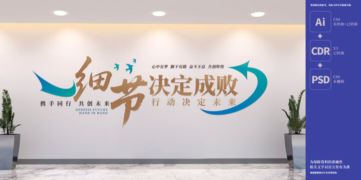 细节决定成败企业标语文化墙